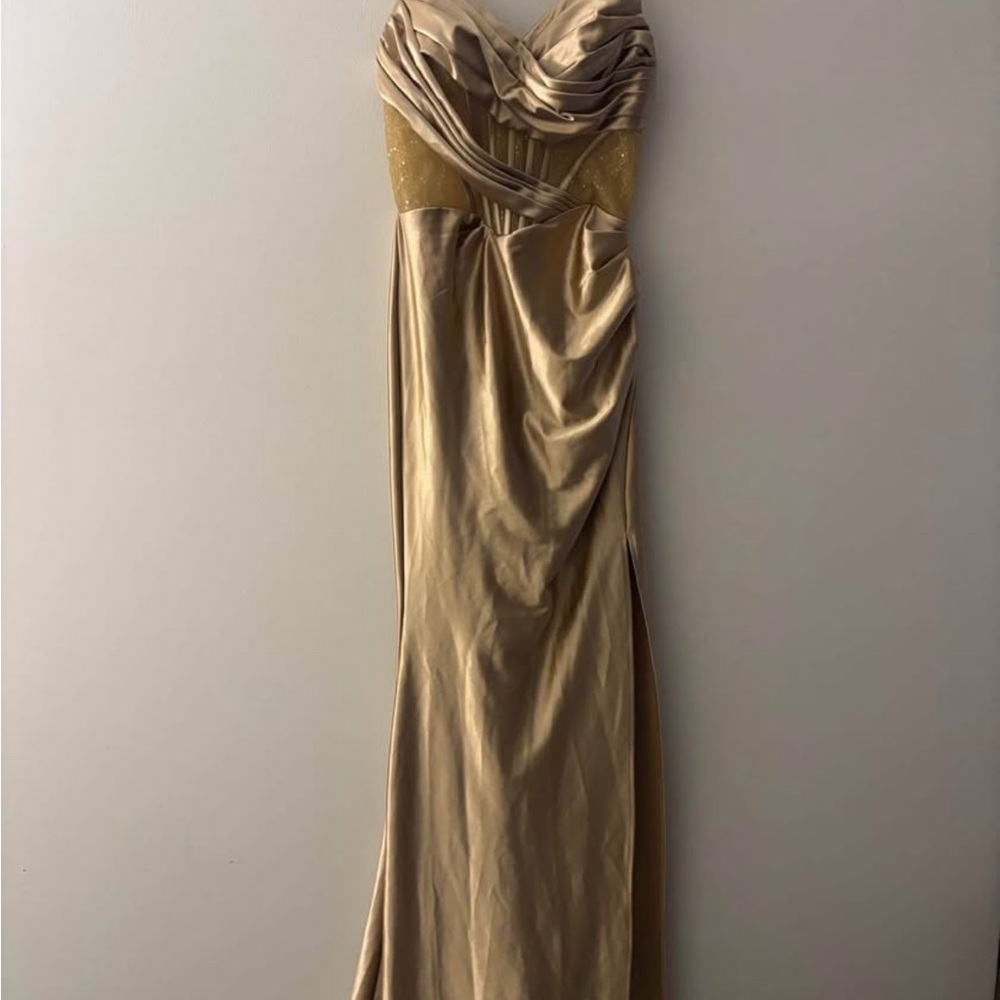 Elegant Gold Evening Gown